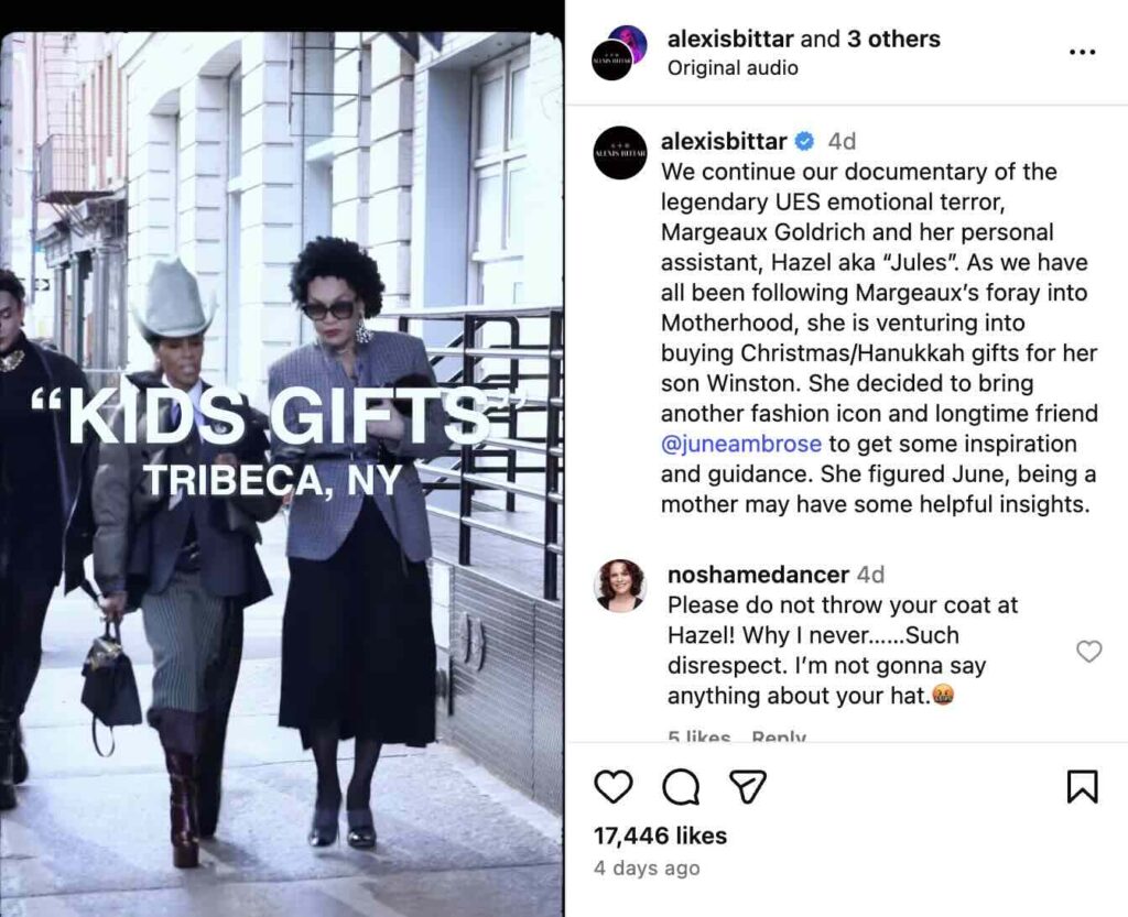 A recent episode in the adventures of Margeaux Goldrich for brand Alexis Bittar about holiday gift shopping.