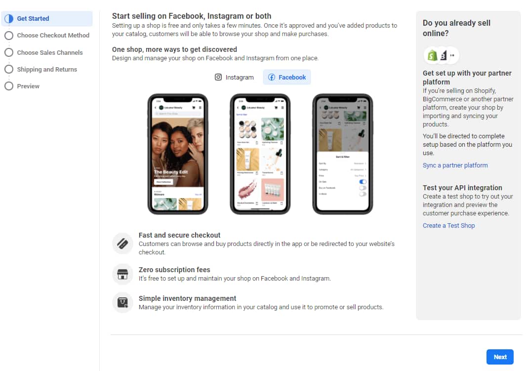 Facebook commerce manager