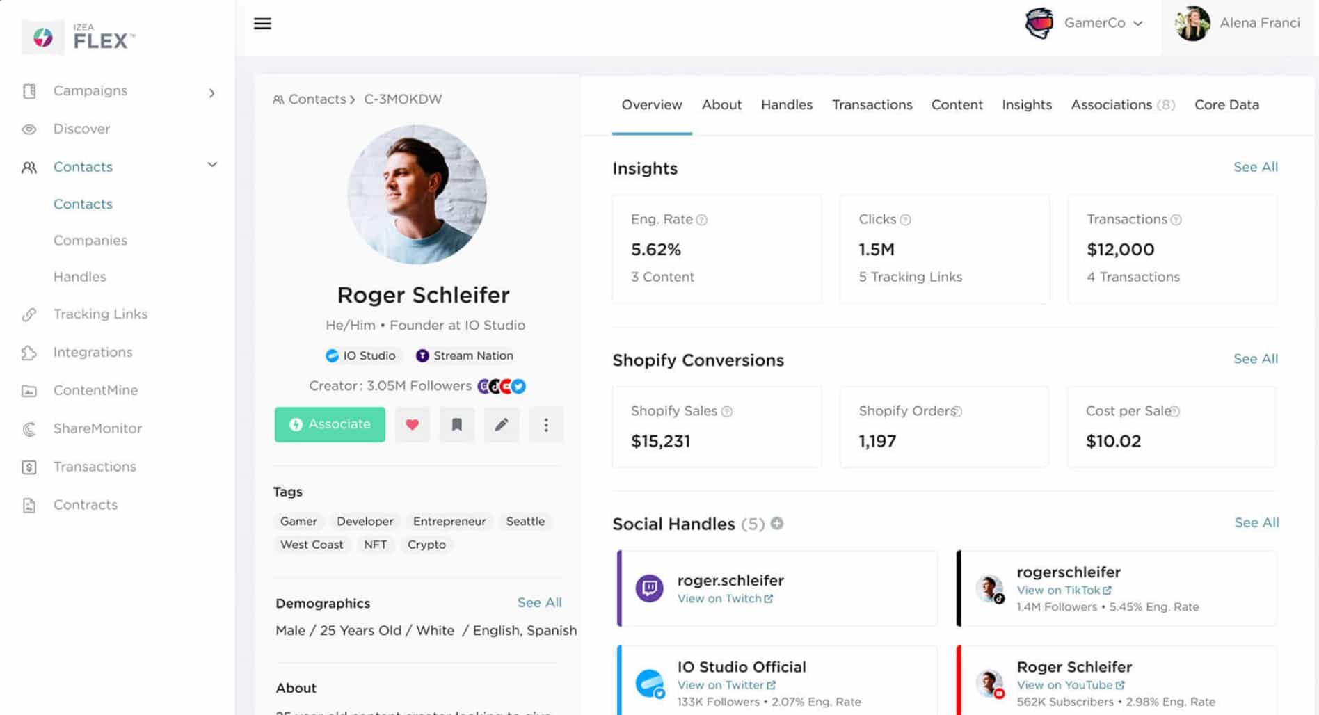 IZEA Flex Dashboard, which tracks your influencer partnerships so you can evaluate performance and pivot strategies for success.