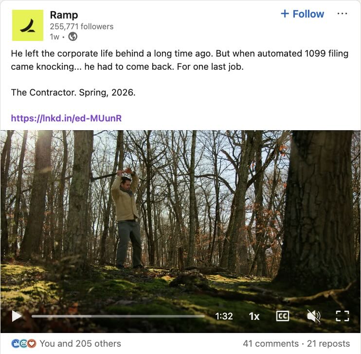 A LinkedIn short film by Ramp called "The Contractor."