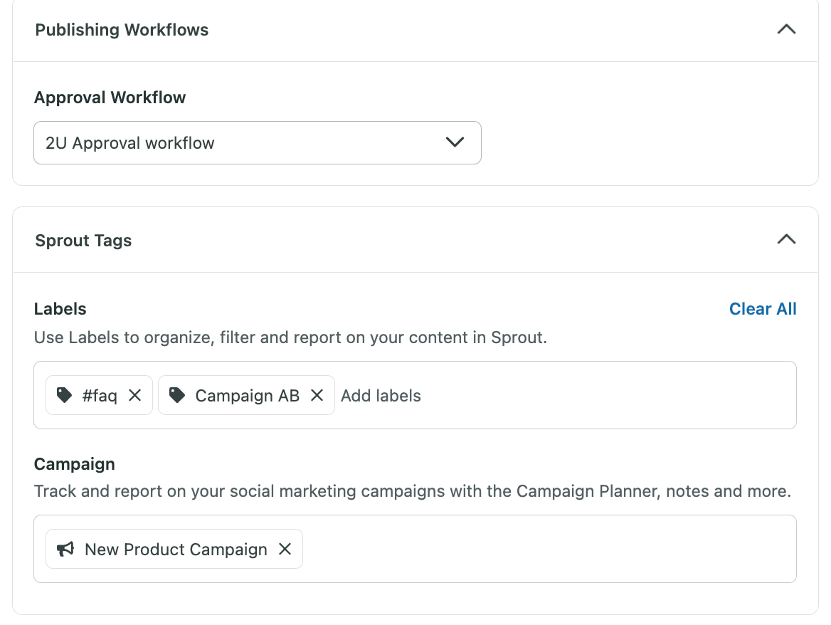 TikTok publishing workflow in Sprout Social