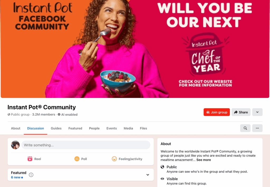 Instant Pot Community's page on Facebook Groups