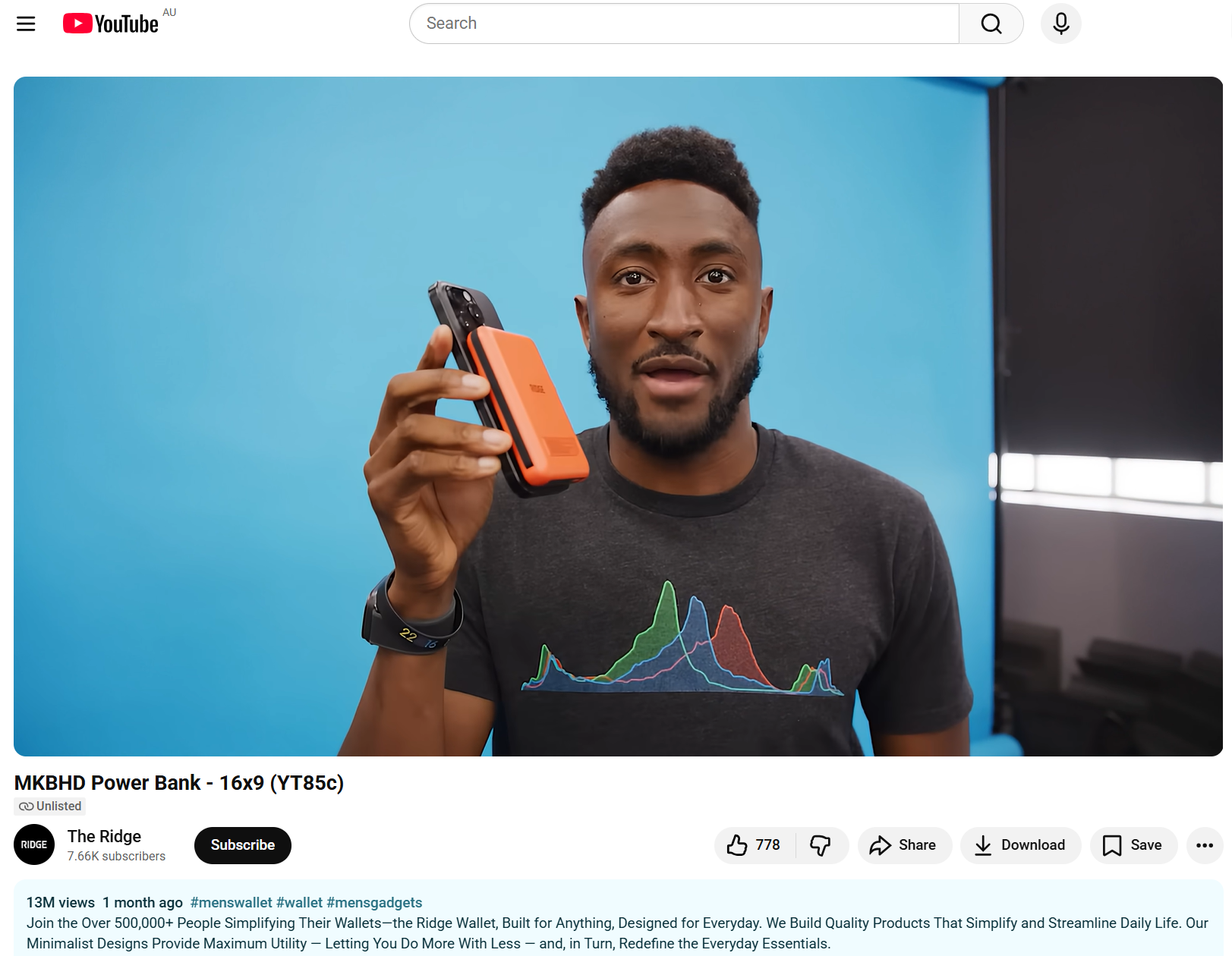 A YouTube video from The Ridge in collaboration with Marques Brownlee.