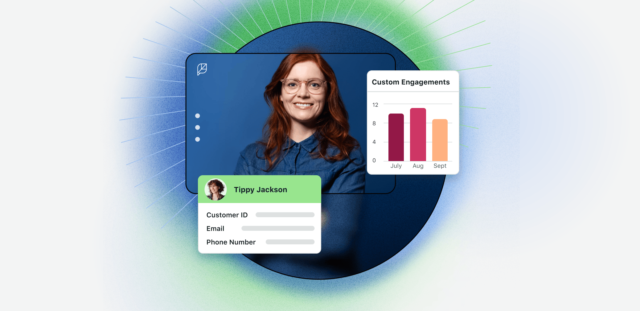 Product UI showing a Sprout Social customer accessing Salesforce CRM case data