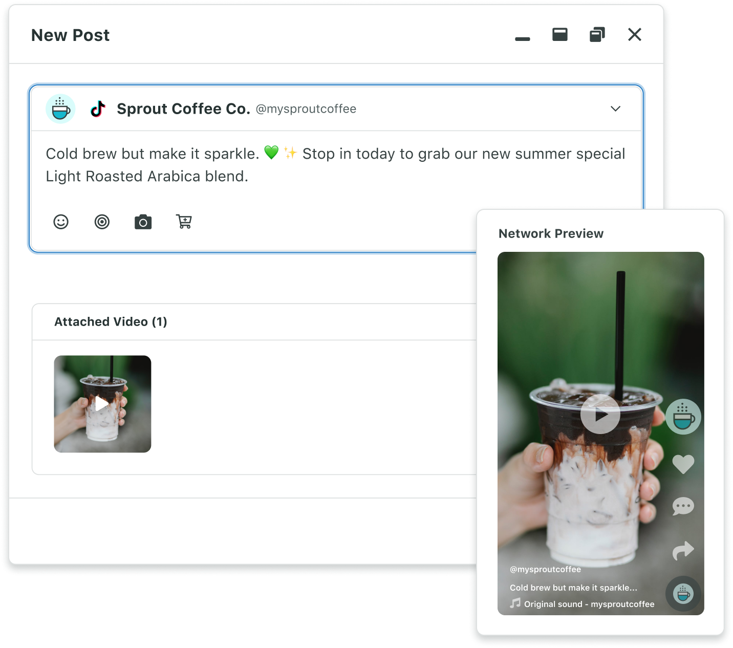 Programa tus videos de TikTok con el calendario del contenido y las opciones para redactar de Sprout​​ 